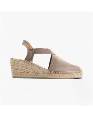 Toni Pons Ter Ladies Wedge Espadrille Sandals Taupe - Natural