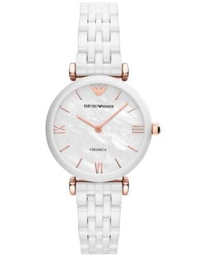 Armani Ladies Ar1486 Ceramic Watch - Metallic