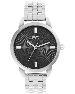 French Connection Accessories Case Round Shape Strap Quartz Watch - Metallic