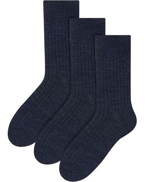 Steve Madden 3 Pairs Multipack Alpaca Wool Socks - Blue