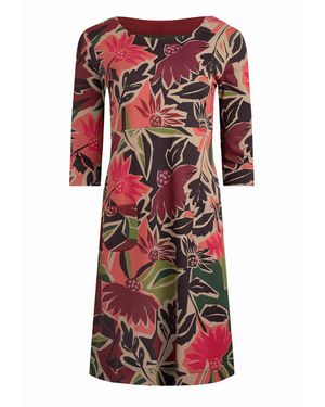 Weird Fish Organic Floral Print Jersey Dress - Red