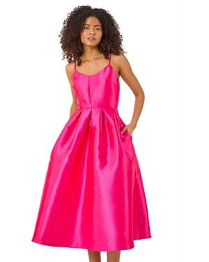 D.u.s.k Twill Cami Pleated Midi Dress - Pink