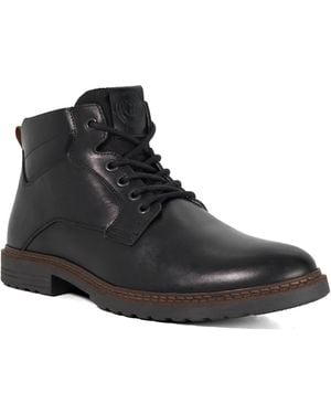 Dune Simpson Leather Lace-Up Ankle Boots - Black