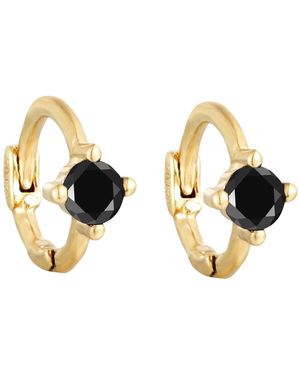 SEOL + GOLD 18Ct Plated Cz Tiny Hoop Earrings - Metallic