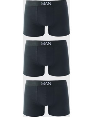 BoohooMAN 3 Pack Dash Mid Length Trunks - Blue