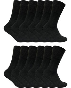 Sock Snob 12 Pairs Thermal Diabetic Socks - Black