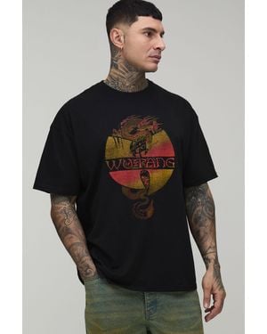 BoohooMAN Tall Wu-Tang Dragon Oversized License Print T-Shirt - Black