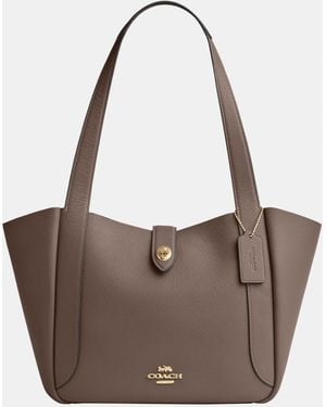 COACH Hadley Turnlock Tote Bag - Brown
