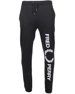 Fred Perry Large Branded Leg Joggers - Blue
