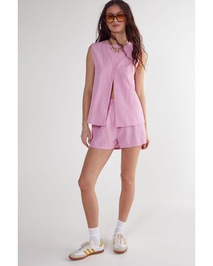 Nasty Gal Stripe Boxer Shorts - Pink