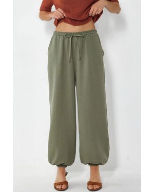 Busem Textured Jogger Trousers - Green