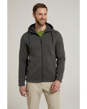 Mountain Warehouse 'Nevis' Fleece Hoodie With Side Pockets Full Zip Coat - Grey