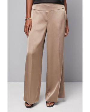 Wallis Wide Leg Side Seam Detail Trouser - Brown