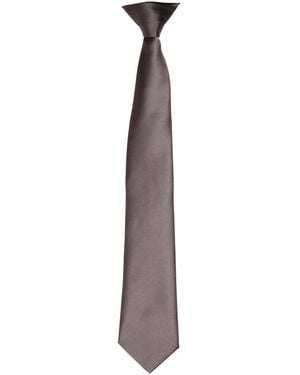 PREMIER Colours Satin Clip Tie (Dark) - Brown