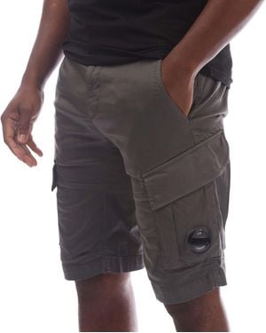 C.P. Company Stretch Sateen Cargo Shorts - Black