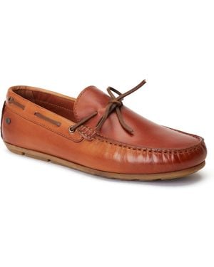 Base London Brooks Leather Burnt Loafers - Brown