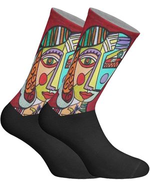 Jenes Socks Elastic Printed Long - Blue