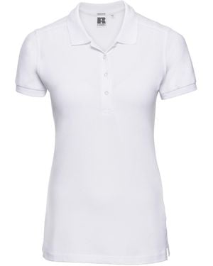 Russell Ladies Piqué Stretch Polo Shirt - White