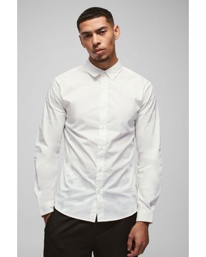 BoohooMAN Long Sleeve Slim Shirt - White
