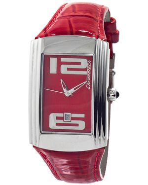 Chronotech Ct7017 Rode Leren Horloge - Rood
