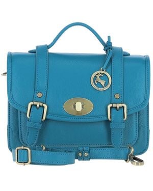 Ashwood Leather Stylish Real Large Satchel Bag - Blue