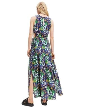 Desigual Bloem Motief Geperforeerde Midi Jurk Stylealine - Wit