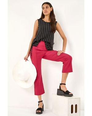 Roman Seam Detail Stretch Trouser - Red