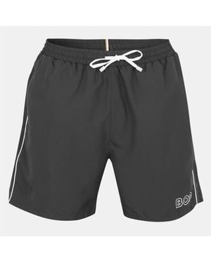 BOSS Solid Patterned Starfish Swim Short - Black