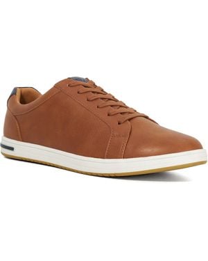 Dune Tezzy Perforated Lace-Up Trainers - Brown