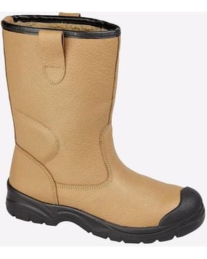 Grafters Raven Leather Safety Boots - White