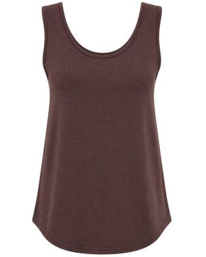 MixRay Casual U Neck Cotton Blend Tank Top - Brown