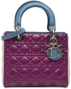 Dior Lady Quilted Handbag - Purple