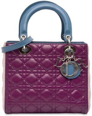 Dior Lady Quilted Handbag - Purple