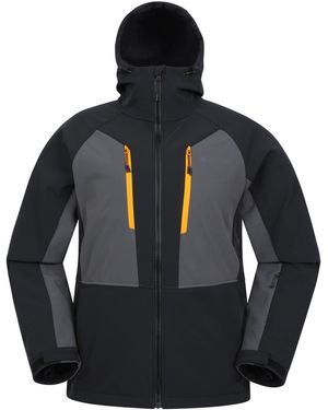 Mountain Warehouse 'Axis Extreme' Softshell Ski Jacket Water Resistant Windproof Coat - Black