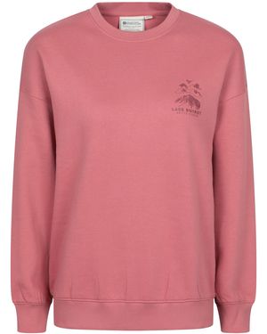 Mountain Warehouse Regional Lake District Graphic Sweatshirt Crew Neck Comfy Pullover Cotton - Pink