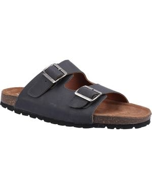 Hush Puppies Nash Slider Leather Sandals - Brown