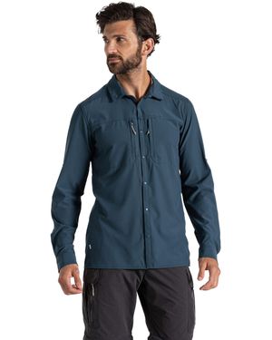 Craghoppers Nosilife Long-Sleeved Shirt Stone) - Blue