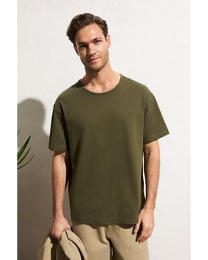 Grimelange Ribbed Crew Neck T-Shirt - Green