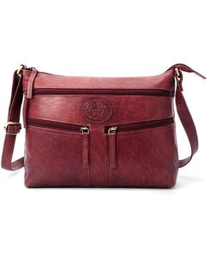 Woodland Leathers Leather Crossbody Shoulder Bag - Red
