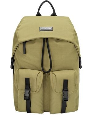 Consigned Recycled Polyester Flap Over Backpack - Green