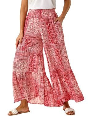 Roman Tile Tiered Palazzo Trouser