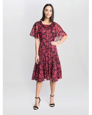 Gina Bacconi Annette Chiffon Dress - Red
