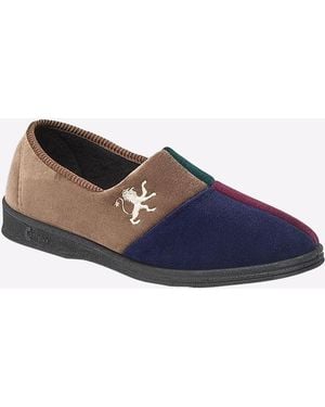 Comfylux Harlequin Slippers - Blue
