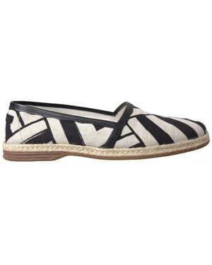 Dolce & Gabbana Geometric Canvas Espadrilles - Black