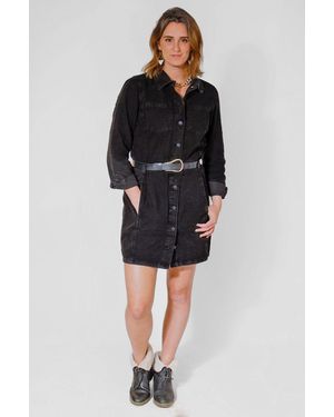 Secret Label Denim Shirt Dress - Black