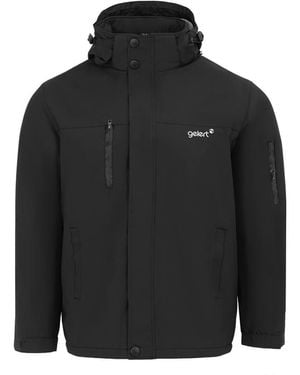 Gelert Hooded Solid Patterned Parka Jacket - Black