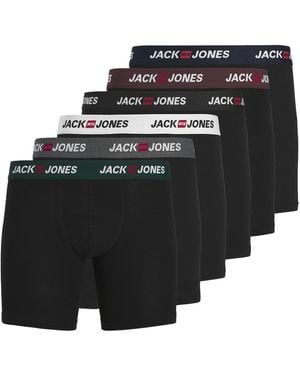 Jack & Jones Big Plus Size Boxers 6 Pack - Black