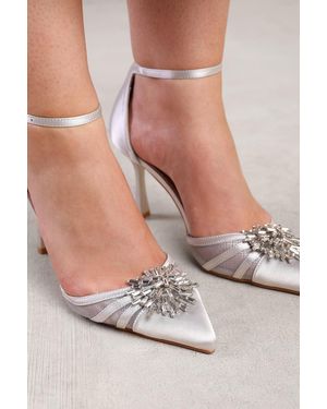 Where's That From Wheres 'Abia' High Heel With Pointed Toe And Diamante Detail - Pink