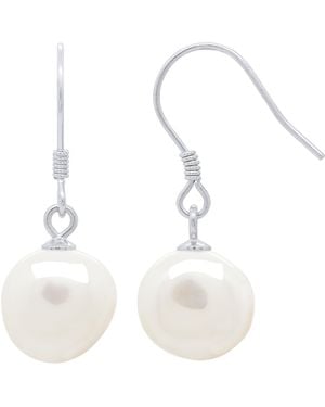 Ateliers Saint Germain Hanging Earrings Real Cultured Freshwater Pearls Baroque 10-11 Mm - White