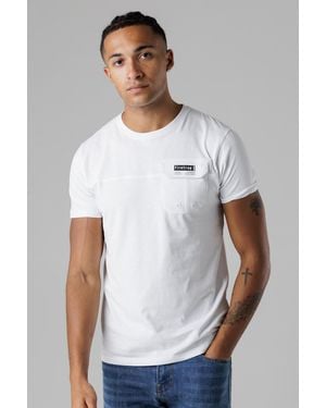 Firetrap Regular Fit Cotton T Shirt With Front Pocket - White